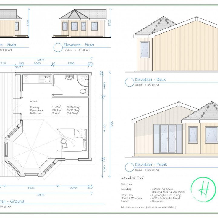 Elevation Drawing For Glamping Pod